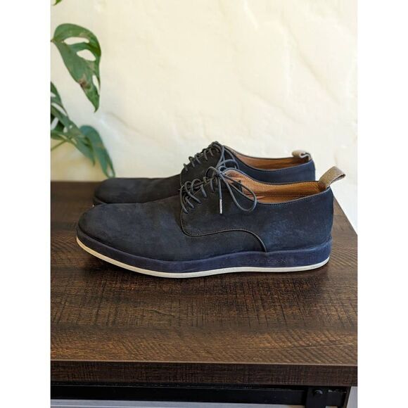 John Varvatos Star USA Navy Blue Suede Derby Oxford Shoes - Size 9.5 main image 11
